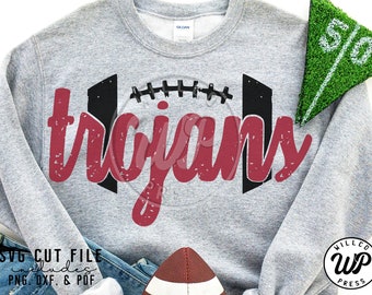 Trojans SVG, Football svg, DXF, PNG, Grunge Distressed, svg files for cricut, , sublimation, vinyl cut file, iron on
