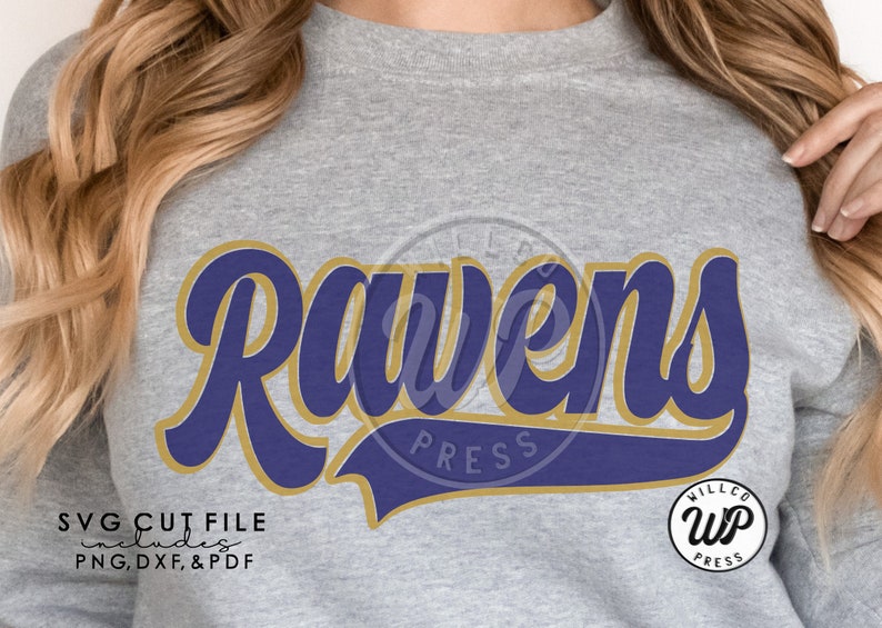 Ravens Retro Svg Svg Files for Cricut Dxf Png Etsy