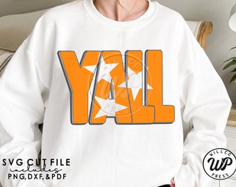 Yall TN svg, Tennessee stars, png, dxf, svg files for cricut, , vinyl cut file, sublimination, tennessee shirts, silouhette