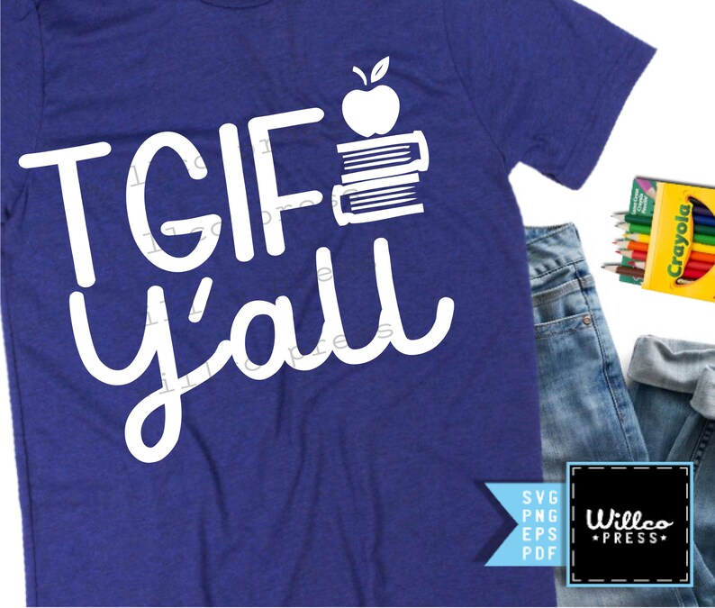 Download Teacher svg TGIF svg school svg kids svg school shirt | Etsy