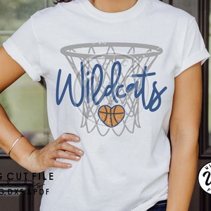 Wildcats svg, Basketball heart, png, dxf, svg files for cricut, , vinyl cut file, sublimination, cats shirts, iron on, tshirt