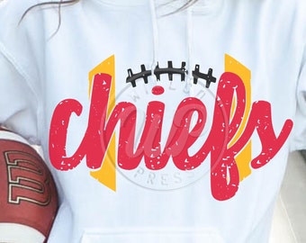 Chiefs Football Grunge SVG, DXF, PNG, Cricut, Sublimation (Digital Download)