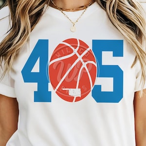 405 Basketball svg, Oklahoma City png, digitaler Download, SVG-Dateien für Cricut, Sublimation, DTF-Transferbild