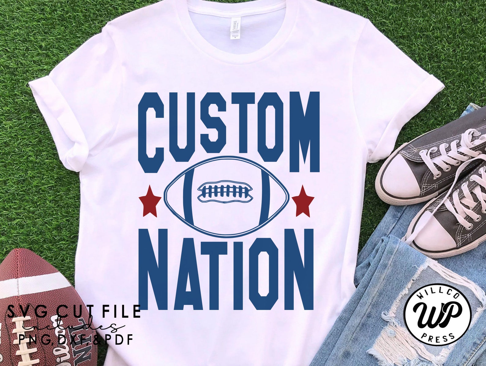 Customized Football Svg, Png, Dxf, Svg Files for Cricut, Vinyl Cut File ...