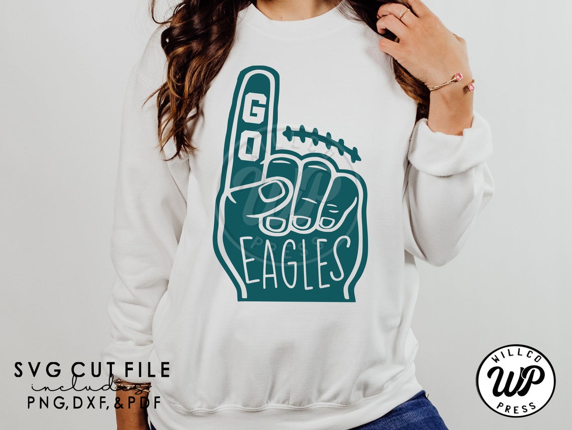 Go Eagles Svg Eagles Football Fan Foam Finger Dxf Png Etsy