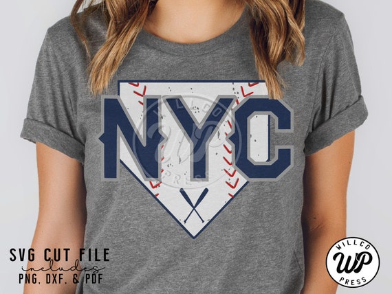 NYC Baseball Svg New York Svg Airport Code Grunge - Etsy