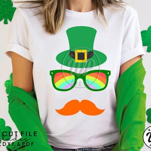 Dia de São Patrício svg, Leprechaun svg, Bigode svg, camisa do dia de São Patrício, crianças, ferro de passar, para impressão, arquivo cortado, dxf, cricut, crianças svg, digital