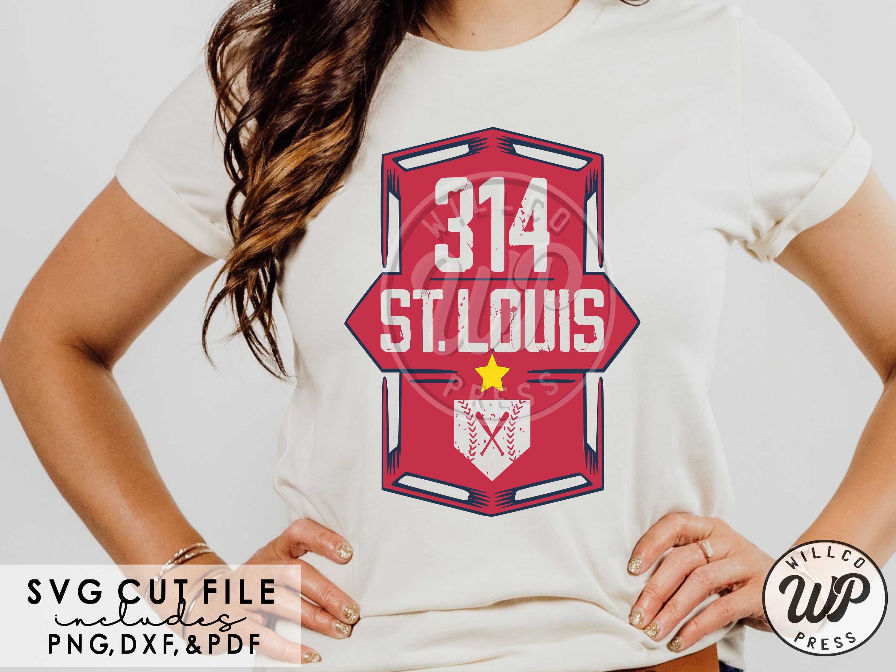 Women's St Louis 314 Area Code Scoop Neck T-Shirt - X-Large / Pink