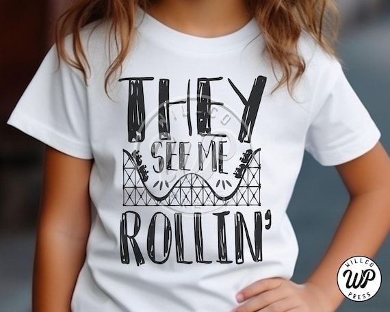 See Me Rollin SVG | Roller Coaster SVG Cut File | Amusement Park Shirt Design | Kids Theme Park PNG | Cricut Silhouette Sublimation