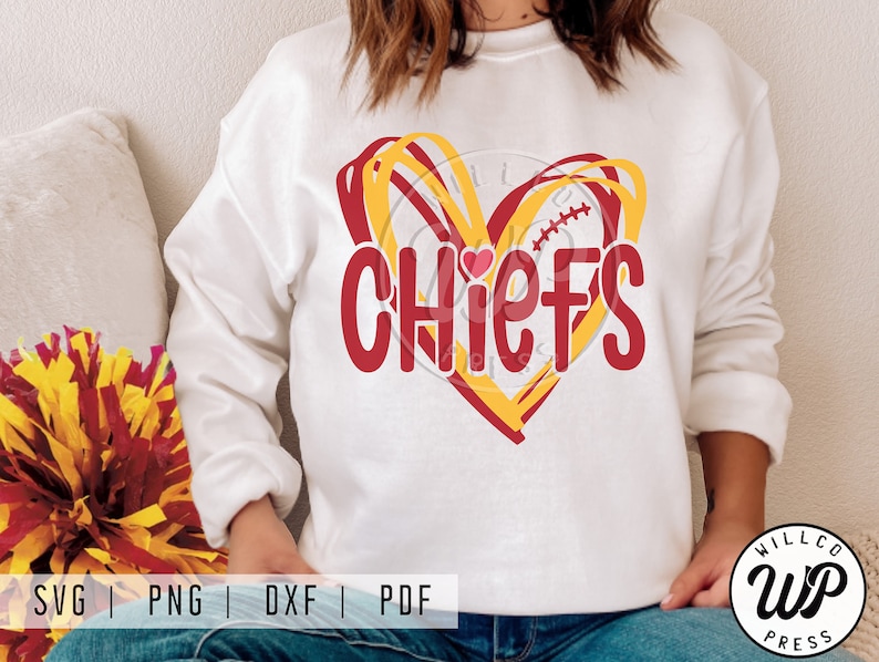 Chiefs png, sublimination, football svg, digital download, chiefs clipart, cute hearts, svg files for cricut, dxf for silouhette, diy shirts, vinyl cut file, heat transfer, outfit ideas, willco press designs