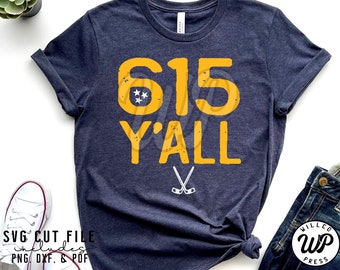 615 Yall svg, Nashville Hockey, png, dxf, svg files for cricut, vinyl cut file, sublimination, iron on, , clipart, silouhette