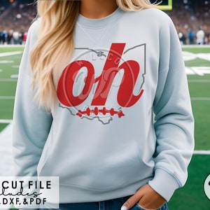 OH Football svg, Ohio svg design, state outline , png, dxf, svg files for cricut, , vinyl cut file, sublimination, iron on