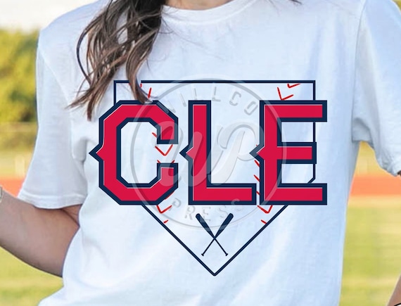 Distressed Cle Baseball Shirt Distressed Cle Baseball Shirt