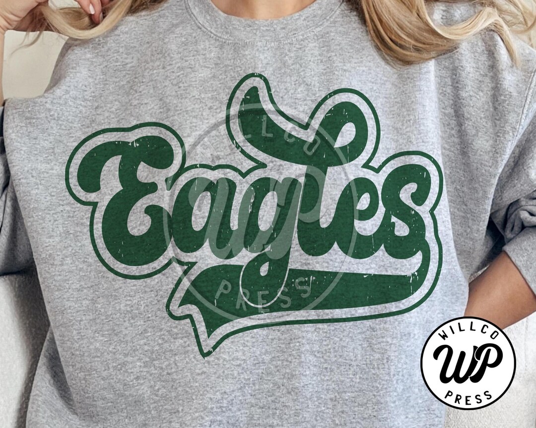 Vintage Eagles Script SVG PNG | Eagles Mascot SVG | Retro School Sports ...