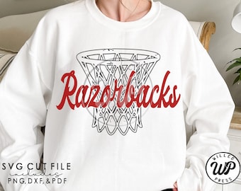 Razorbacks Basketball, Razorbacks net svg, grunge distressed, png, dxf, svg files for cricut, , sublimination, iron on