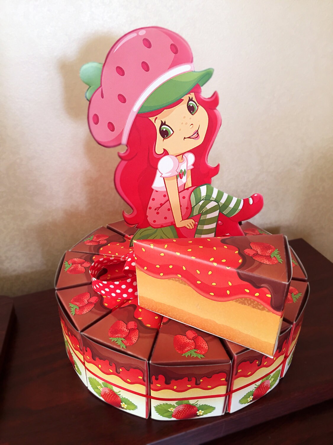 Strawberry Shortcake Birthday Cake Boxes Printable Strawberry Etsy