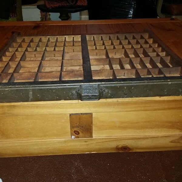 Antique Vintage Wooden Printers Drawer dated circa 1899