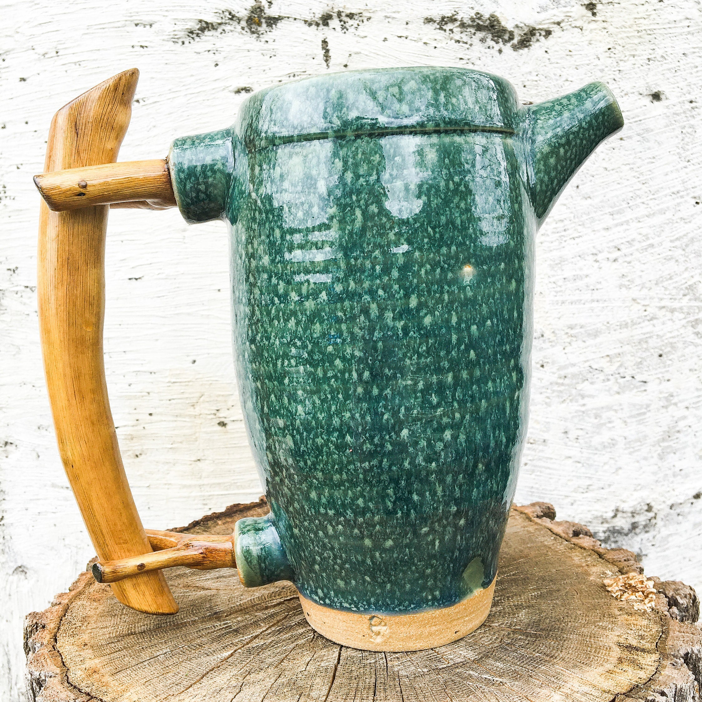 Elegant Wood Handle Pitcher Etsy