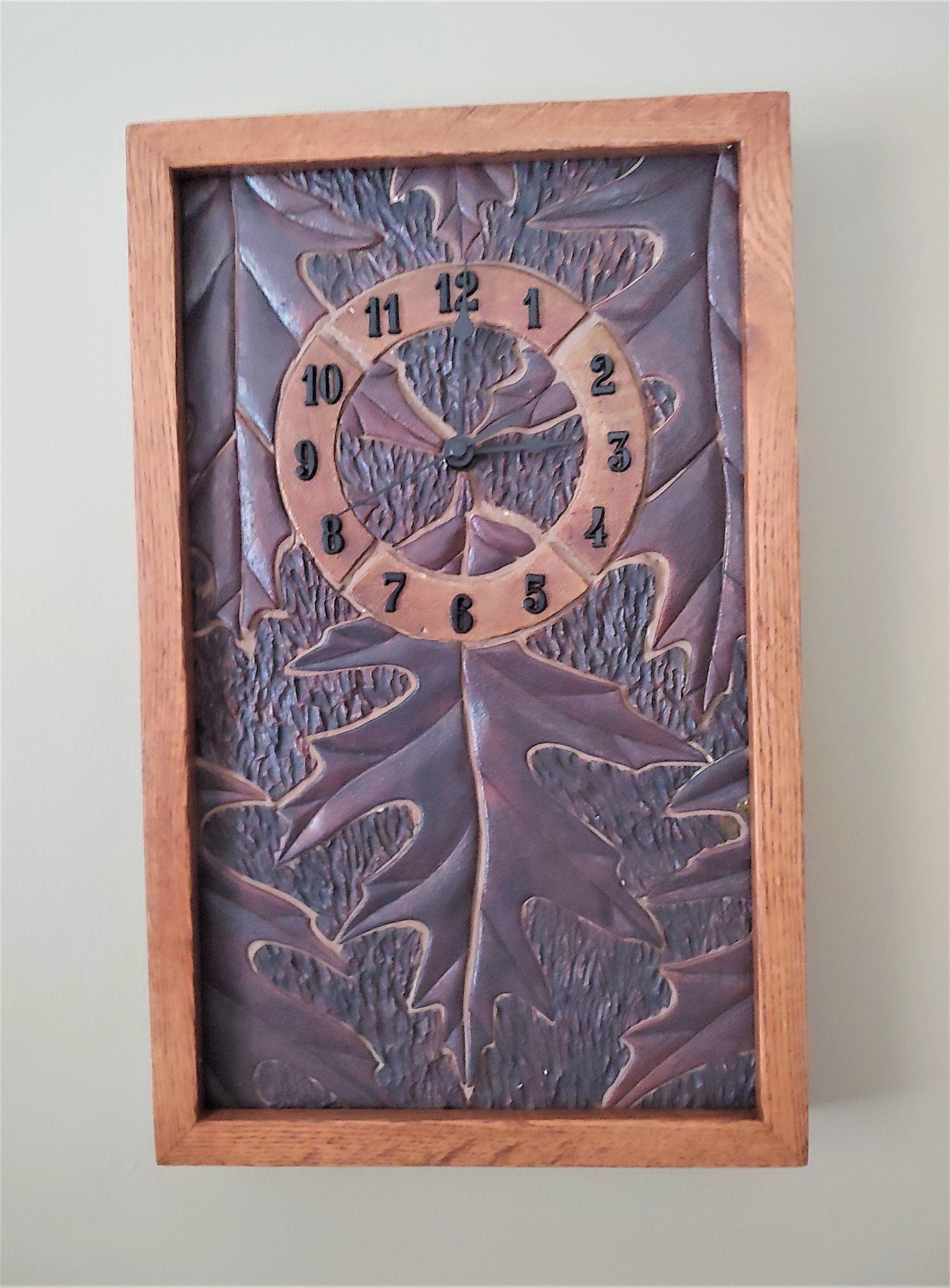 Mosaic Tile Clock Rustic Ceramic Clock Carved Tile Clock 39 tiles Etsy.de