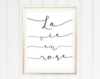 La Vie En Rose Quote Etsy