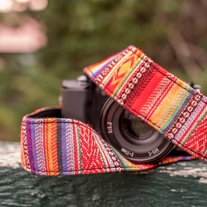 Brand New Red, Blue, and Yellow Patterned Camera Strap for DSLR, Mirrorless, or Film Cameras, 1.5-inches Wide by 50 Inches Long N1 image 9