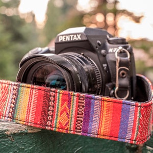 Brand New Red, Blue, and Yellow Patterned Camera Strap for DSLR, Mirrorless, or Film Cameras, 1.5-inches Wide by 50 Inches Long N1 image 8