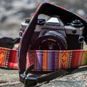 Brand New Red, Blue, and Yellow Patterned Camera Strap for DSLR, Mirrorless, or Film Cameras, 1.5-inches Wide by 50 Inches Long N1 image 6