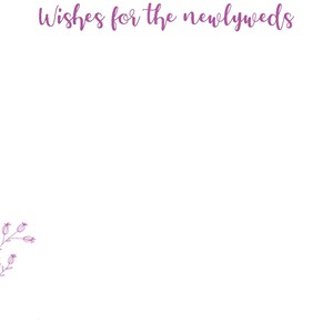 Tarjeta de deseos de boda de descarga digital; deseos para los recién casados; tarjetas de bienvenida para la mesa; bienvenida a la boda; Mis mejores deseos para el sr. y la señora