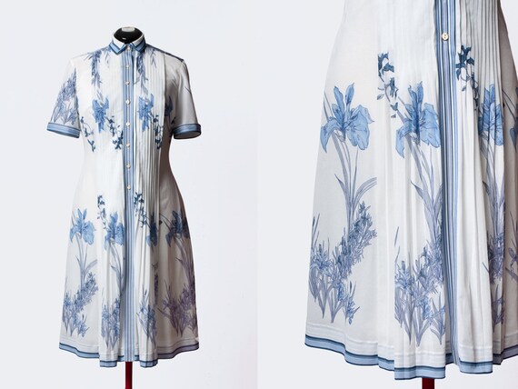 1970s floral shirtdress