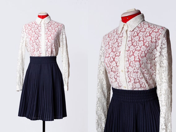 Laura Ashley guipure lace blouse