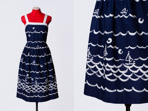 1950s nautical print sundress