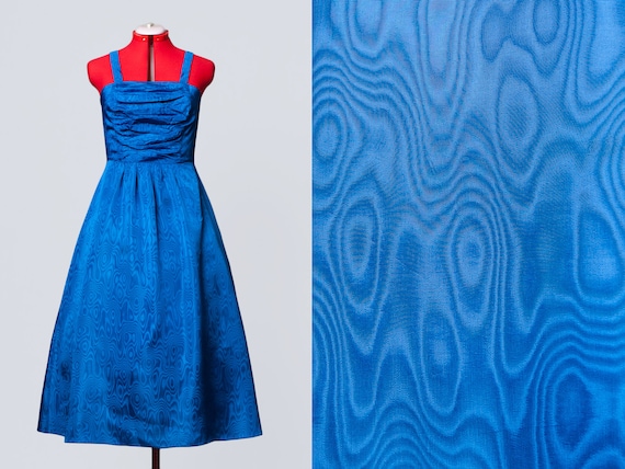 1980s moire taffeta party dress