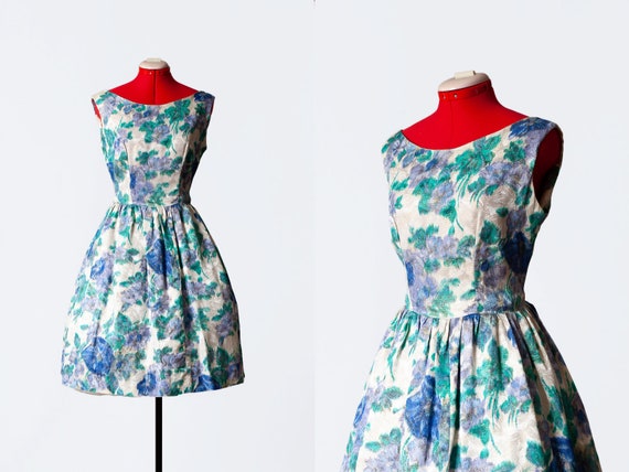 1960s brocade party dress