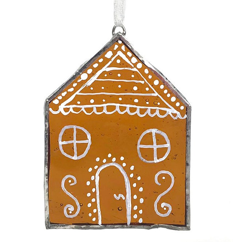 Gingerbread House Window Decoration Painted Stained Glass Etsy