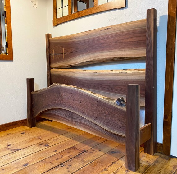 Live edge on sale walnut headboard