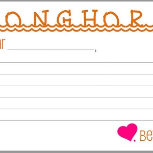Camp Longhorn WAVES Stationery + Envelope Return Address DIGITAL FILES