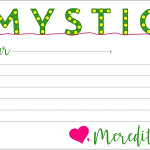 Camp Mystic SKYHIGH Briefpapier + Briefumschlag Adressrückgabe DIGITALE DATEIEN