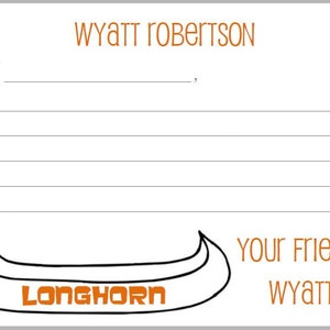 Camp Longhorn CANOE Stationery + Envelope Return Address DIGITAL FILES