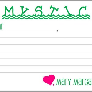 Camp Mystic WAVES Briefpapier + Briefumschlag Adressrückgabe DIGITALE DATEIEN