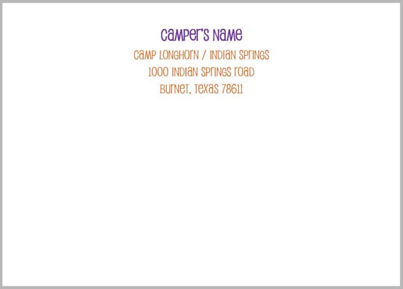 Camp Longhorn HELLO Stationery Envelope Return Address Etsy