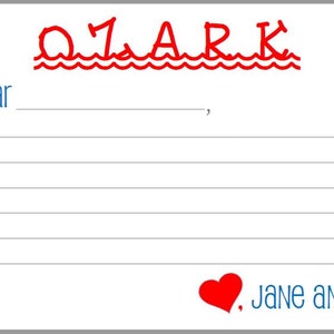Camp Ozark WAVES Stationery + Envelope Return Address DIGITAL FILES