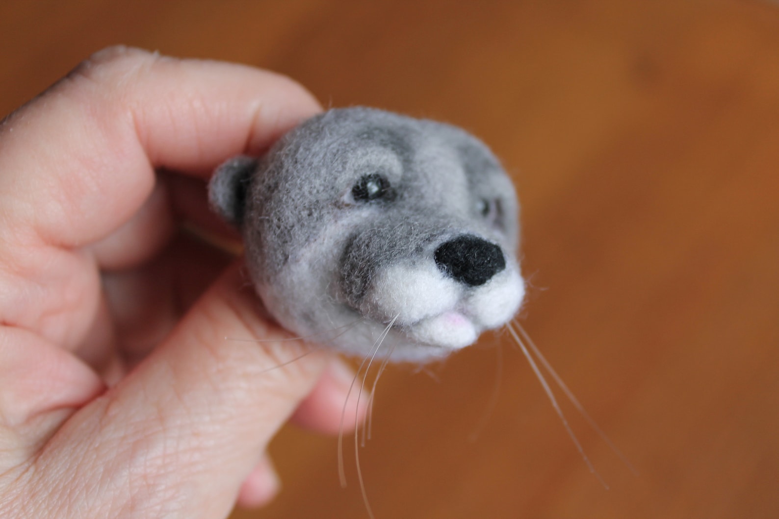 Otter Pin. Little Otter brooch. Needle Felted otter. Felt Etsy