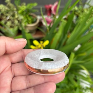 Copper-Infused Selenite Charging Sphere Stand | Crystal Holder for Energy Cleansing, Charging & Display