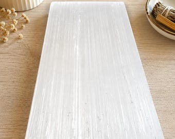 Jumbo Selenit Laddplatta, 20 x 10 cm Naturlig Kristall Rengöringsplatta