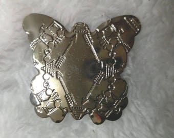 vintage western silver butterfly shaped conchos 60 pieces no holes 1 1/2x1 1/2"