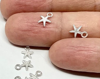 Sterling Silver Starfish Pendant Charm: .925 Jewelry Finding