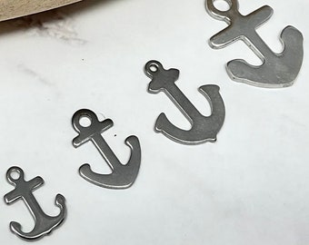 3pcs Stainless Steel Anchor Charm, Nautical Jewelry Findings