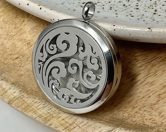 Pendentif médaillon d'aromathérapie en acier inoxydable, diffuseur d'huiles essentielles, cadeau pour elle