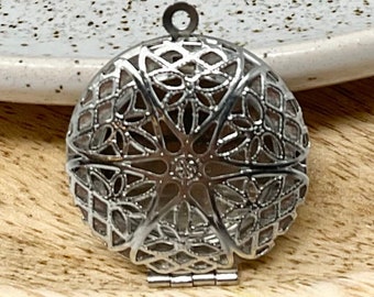 Pendentif médaillon diffuseur d'aromathérapie en acier inoxydable, accessoires bijoux