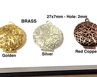 Wholesale 6x Brass Teardrop Shaped Locket Charms Necklace Pendant Crafts 52194